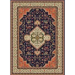 فرش گبه 700 شانه کد 112 زمینه سورمه ای (غیربرجسته)