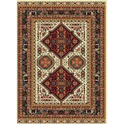 فرش گبه 700 شانه کد 111 زمینه کرم (غیربرجسته)