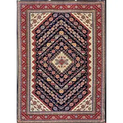 فرش گبه 700 شانه کد 106 زمینه سورمه ای (غیربرجسته)