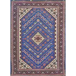 فرش گبه 700 شانه کد 106 زمینه آبی (غیربرجسته)