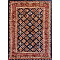 فرش گبه 700 شانه کد 104 زمینه سورمه ای (غیربرجسته)