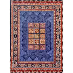 فرش گبه 700 شانه کد 103 زمینه سورمه ای (غیربرجسته)