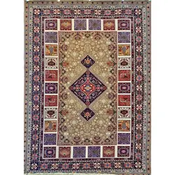 فرش گبه 700 شانه کد 102 زمینه بژ (غیربرجسته)