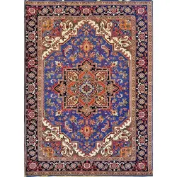 فرش گبه 700 شانه کد 101 زمینه آبی (غیربرجسته)
