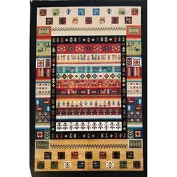 فرش گبه ابریشمی کد 4020 زمینه مشکی (غیربرجسته)