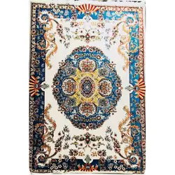 فرش گبه ابریشمی کد 3090 زمینه کرم (غیربرجسته)