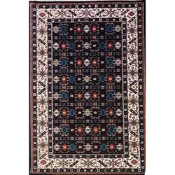 فرش گبه ابریشمی کد 3080 زمینه مشکی (غیربرجسته)