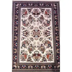 فرش گبه ابریشمی کد 3070 زمینه کرم (غیربرجسته)