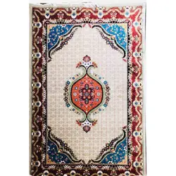 فرش گبه ابریشمی کد 2060 زمینه بژ (غیربرجسته)