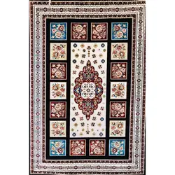فرش گبه ابریشمی کد 3010 زمینه مشکی (غیربرجسته)