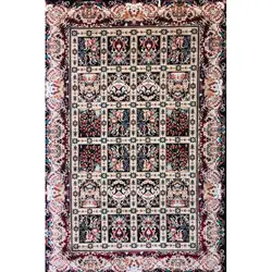 فرش گبه ابریشمی کد 2070 زمینه مشکی (غیربرجسته)