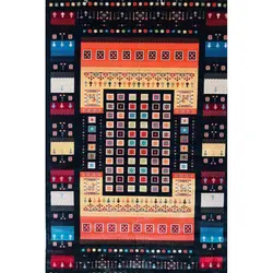 فرش گبه ابریشمی کد 2030 زمینه مشکی (غیربرجسته)