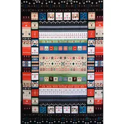 فرش گبه ابریشمی کد 1050 زمینه مشکی (غیربرجسته)