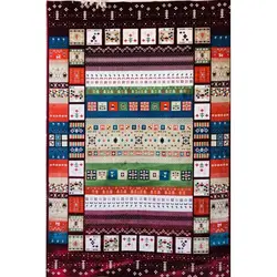 فرش گبه ابریشمی کد 1050 زمینه لاکی (غیربرجسته)