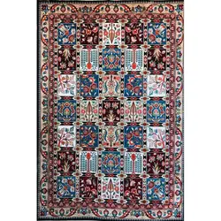 فرش گبه ابریشمی کد 1040 زمینه مشکی (غیربرجسته)