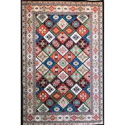 فرش گبه ابریشمی کد 1020 زمینه مشکی (غیربرجسته)