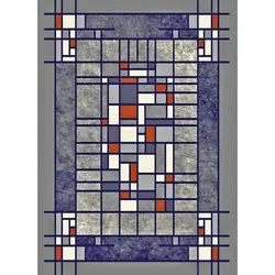 گلیم ماشینی کاشان کد 122 زمینه طوسی (غیربرجسته)