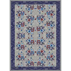 گلیم ماشینی تابش کاشان طرح سوسن زمینه فیلی (غیربرجسته)