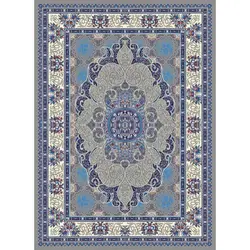 گلیم ماشینی تابش کاشان طرح چکاوک زمینه فیلی (غیربرجسته)