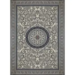 گلیم ماشینی تابش کاشان کد 309 زمینه طوسی (غیربرجسته)