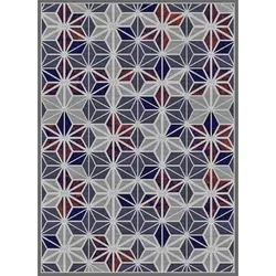 گلیم ماشینی کاشان کد 137 زمینه طوسی (غیربرجسته)