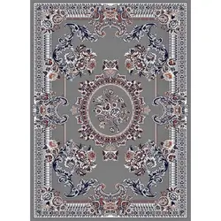 گلیم ماشینی کاشان کد 129 زمینه طوسی (غیربرجسته)