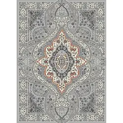 گلیم ماشینی کاشان کد 121 زمینه طوسی (غیربرجسته)