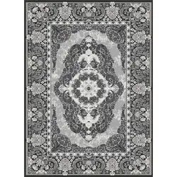 گلیم ماشینی کاشان کد 109 زمینه طوسی (غیربرجسته)