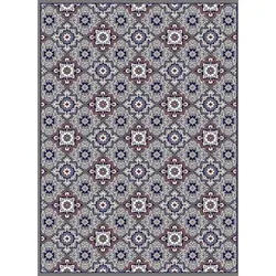 گلیم ماشینی کاشان کد 110 زمینه طوسی (غیربرجسته)