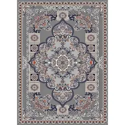 گلیم ماشینی کاشان کد 115 زمینه طوسی (غیربرجسته)