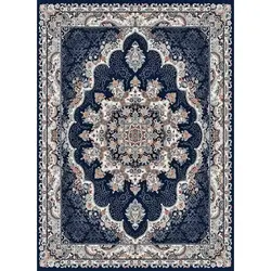 گلیم ماشینی کاشان کد 333 زمینه طوسی (غیربرجسته)