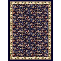 گلیم ماشینی کاشان کد 05 زمینه سورمه ای (غیربرجسته)