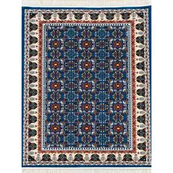 فرش پارسیس گبه ابریشمی کد 5090 زمینه آبی (غیربرجسته)