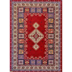 فرش مهدیان گبه 700 شانه کد 102 زمینه لاکی (غیربرجسته)
