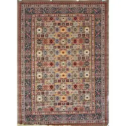فرش مهدیان گبه 700 شانه کد 108 زمینه بژ (غیربرجسته)