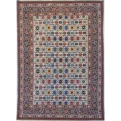 فرش مهدیان گبه 700 شانه کد 108 زمینه کرم (غیربرجسته)