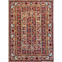 فرش مهدیان گبه 700 شانه کد 109 زمینه بژ (غیربرجسته)