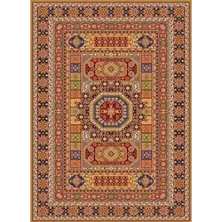 فرش مهدیان گبه 700 شانه کد 107 زمینه بژ (غیربرجسته)