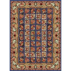 فرش مهدیان گبه 700 شانه کد 109 زمینه آبی (غیربرجسته)