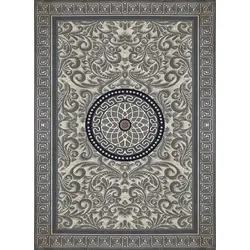 گلیم ماشینی تابش کاشان کد 309 زمینه طوسی (غیربرجسته)