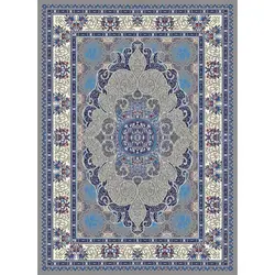 گلیم ماشینی تابش کاشان طرح چکاوک زمینه فیلی (غیربرجسته)