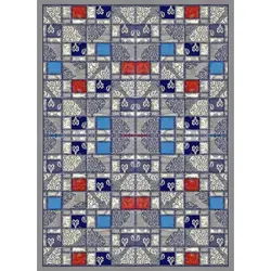 گلیم ماشینی تابش کاشان طرح چهل تیکه زمینه فیلی (غیربرجسته)