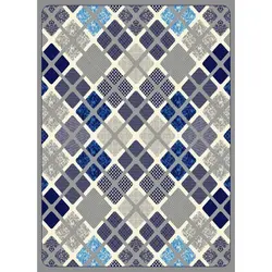 گلیم ماشینی تابش کاشان طرح فیروزه زمینه فیلی (غیربرجسته)