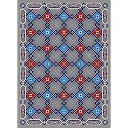 گلیم ماشینی تابش کاشان طرح کریستال زمینه فیلی (غیربرجسته)