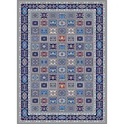 گلیم ماشینی تابش کاشان طرح کژال زمینه فیلی (غیربرجسته)