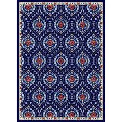 گلیم ماشینی تابش کاشان طرح گیسو زمینه سورمه ای (غیربرجسته)