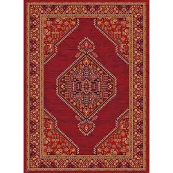 فرش یزدانا گبه کد 50455 زمینه لاکی (غیربرجسته)