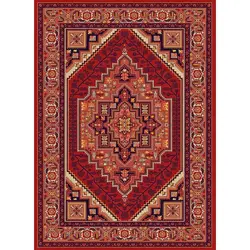 فرش یزدانا گبه کد 50450 زمینه لاکی (غیربرجسته)