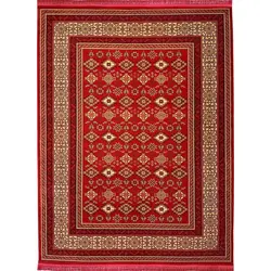 فرش یزدانا گبه کد 8018 زمینه لاکی (غیربرجسته)