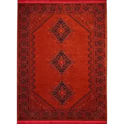 فرش یزدانا گبه کد 2000 زمینه لاکی (غیربرجسته)